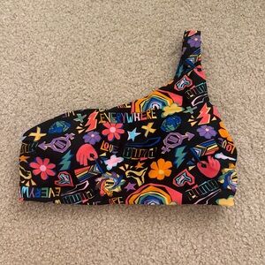 NWOT puma pride one shoulder padded bikini swim top